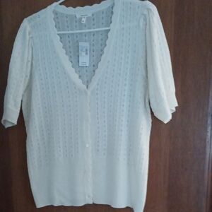 Maurice's Sweet, Soft Cream Pointelle Sweater